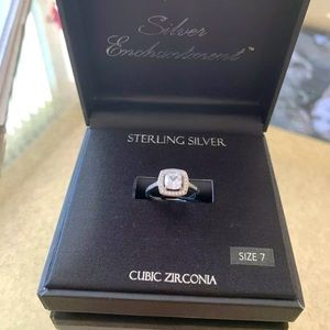 Ring Sterling Silver Enchantment Cubic Zirconia